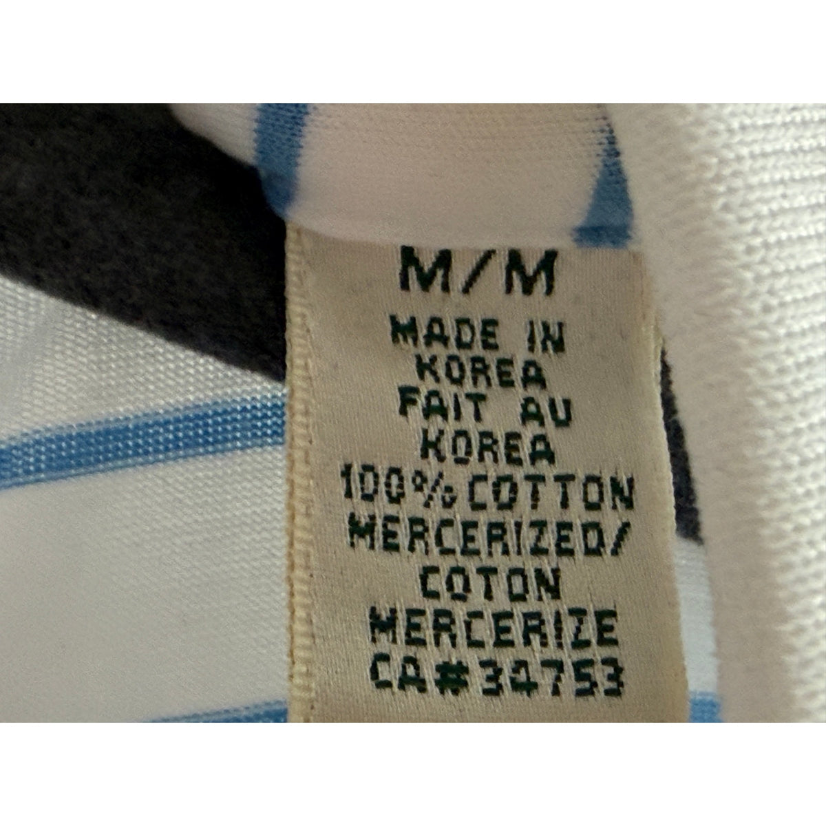 Fairway & Greene Mercerized Cotton Striped Golf Polo Shirt Blue White Size M