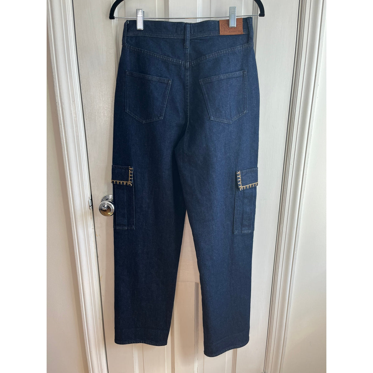 NWT Johnny Was Embroidered Pants Size 25 Boho Floral Artisan Straight Leg Cotton
