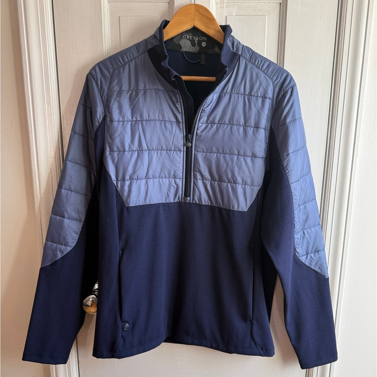 Greyson Men’s Gratiot Hybrid 1/4 Zip Pullover - Maltese Blue/Navy - NWOT - Medium