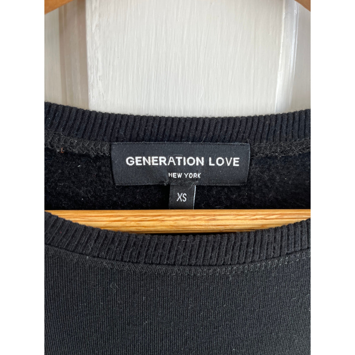 Generation Love Georgia SOFT Faux Leather Sleeve Top - Solid Black - Size XS