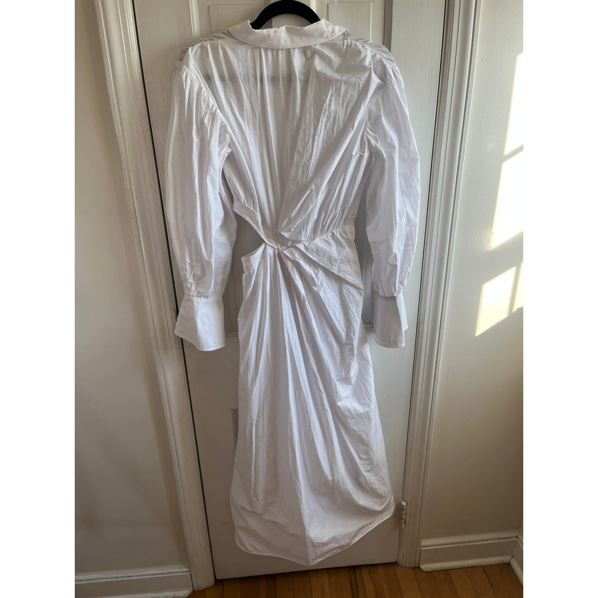 Jonathan Simkhai Fraya Plisse Poplin Cutout Maxi Dress White Size 0 Resort