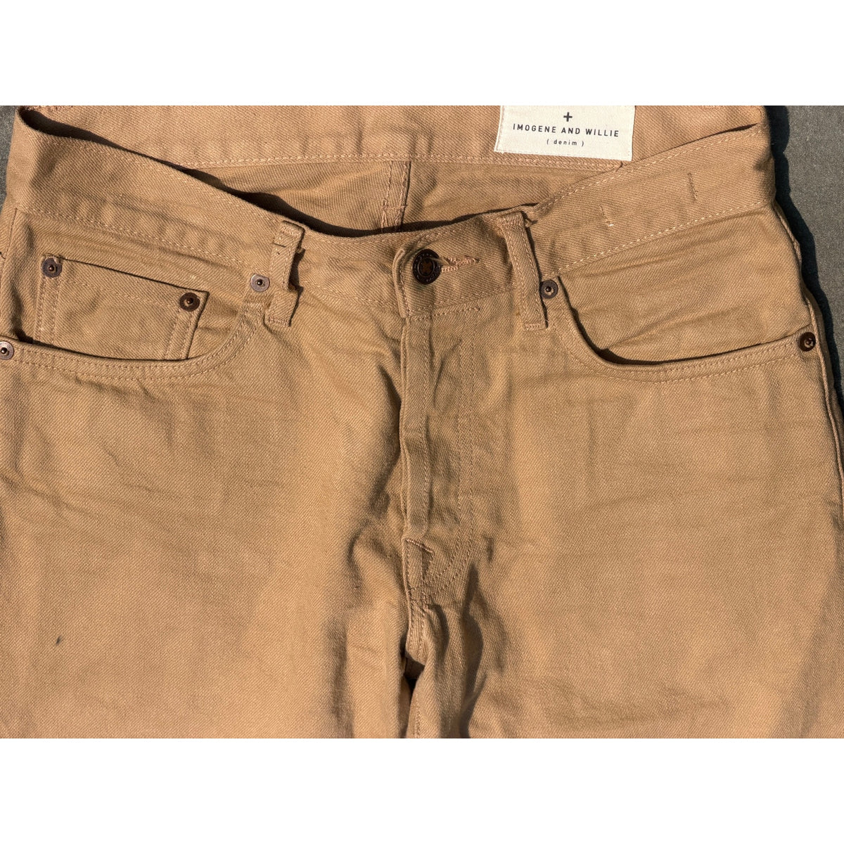 Imogene + Willie Barton Slim Tan Khaki Denim Cropped Pants Size 28