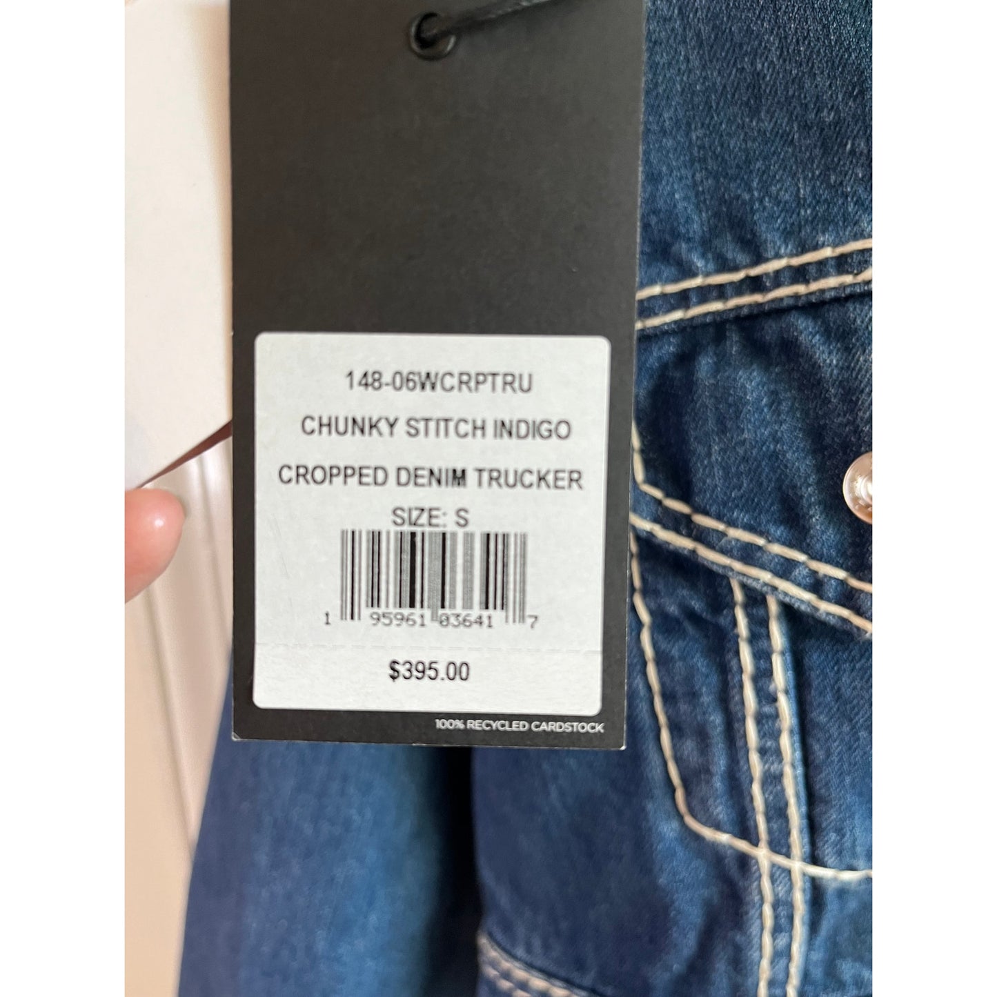NWT RE/DONE Chunky Stitch Indigo Cropped Trucker Jacket S ✨ Street Holy Grail ✨