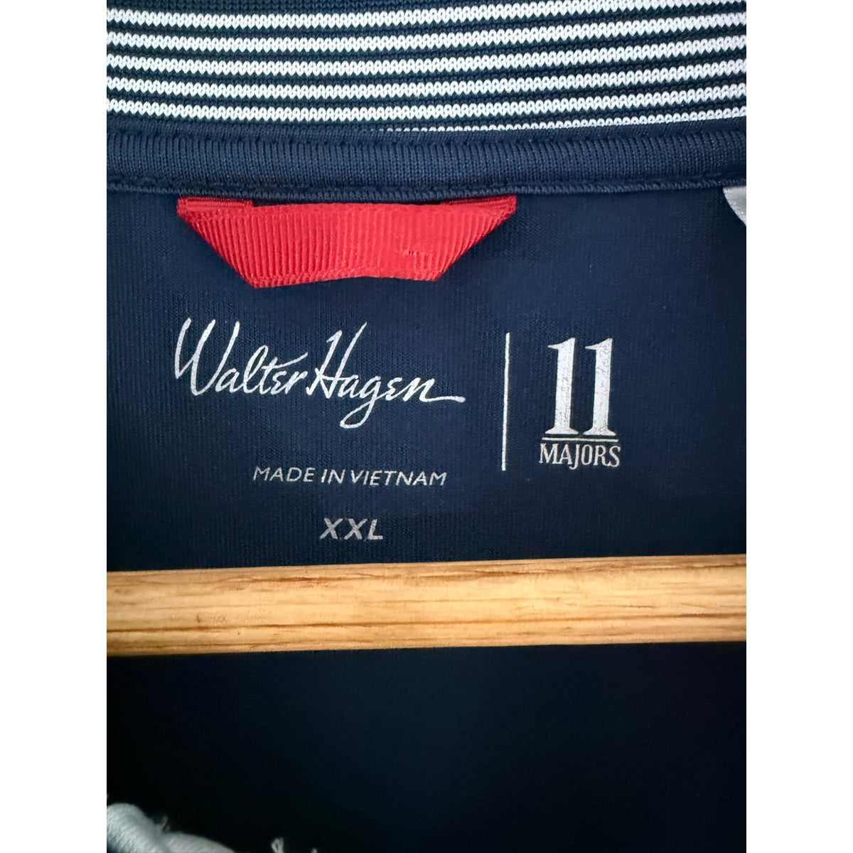 Walter Hagen Mens XXL American Flag Golf Polo Shirt Navy Blue USA Stars Stripes