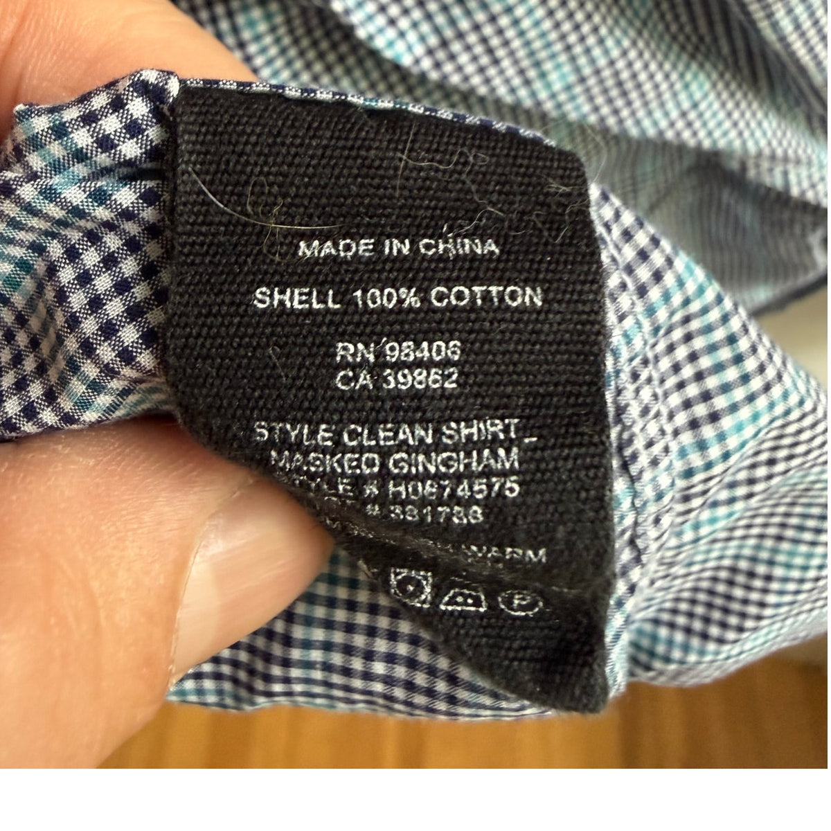 Theory Men's Clean Shirt Medium Marked Gingham Blue White Button Down EUC