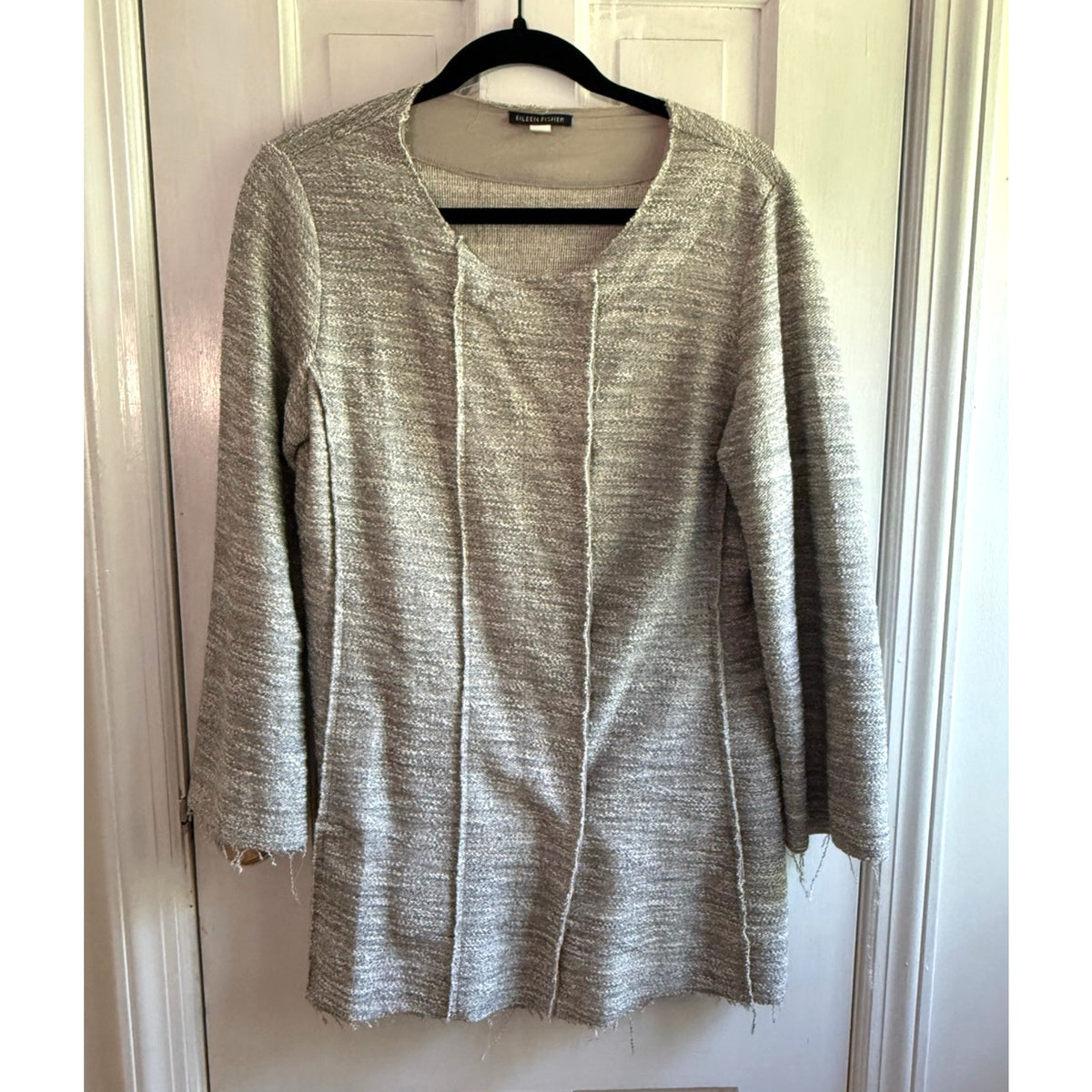 Eileen Fisher Gray Knit Notch Collar Blazer Jacket Women's Size Small Sample