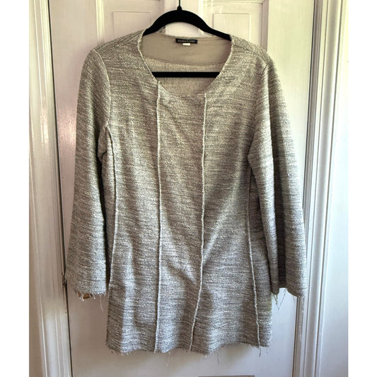 Eileen Fisher Gray Knit Notch Collar Blazer Jacket Women's Size Small Sample