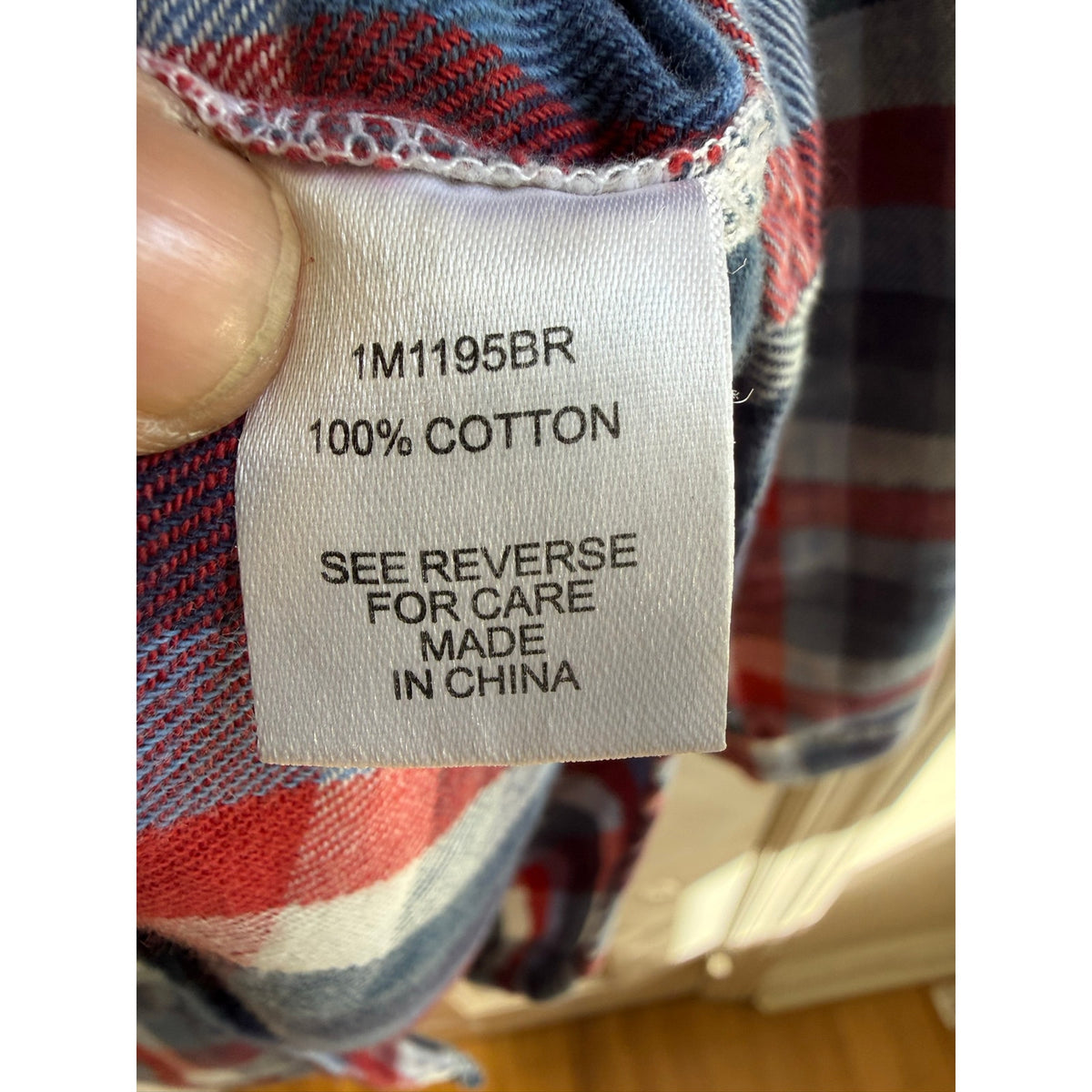 Alison Andrews Red White and Blue Plaid Shirt Size Medium EUC