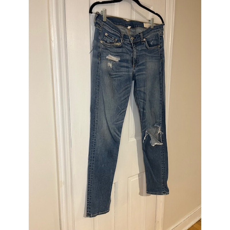 Rag and Bone Skinny Distressed Blue Jeans Size 30