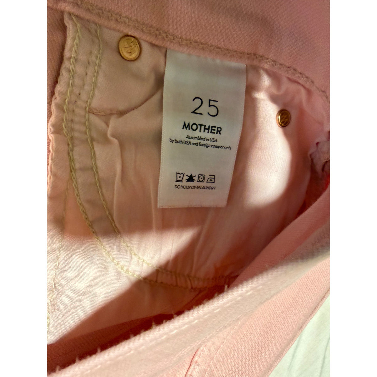 Mother Jeans Pink Mid-Rise Dazzler Ankle - Size 25