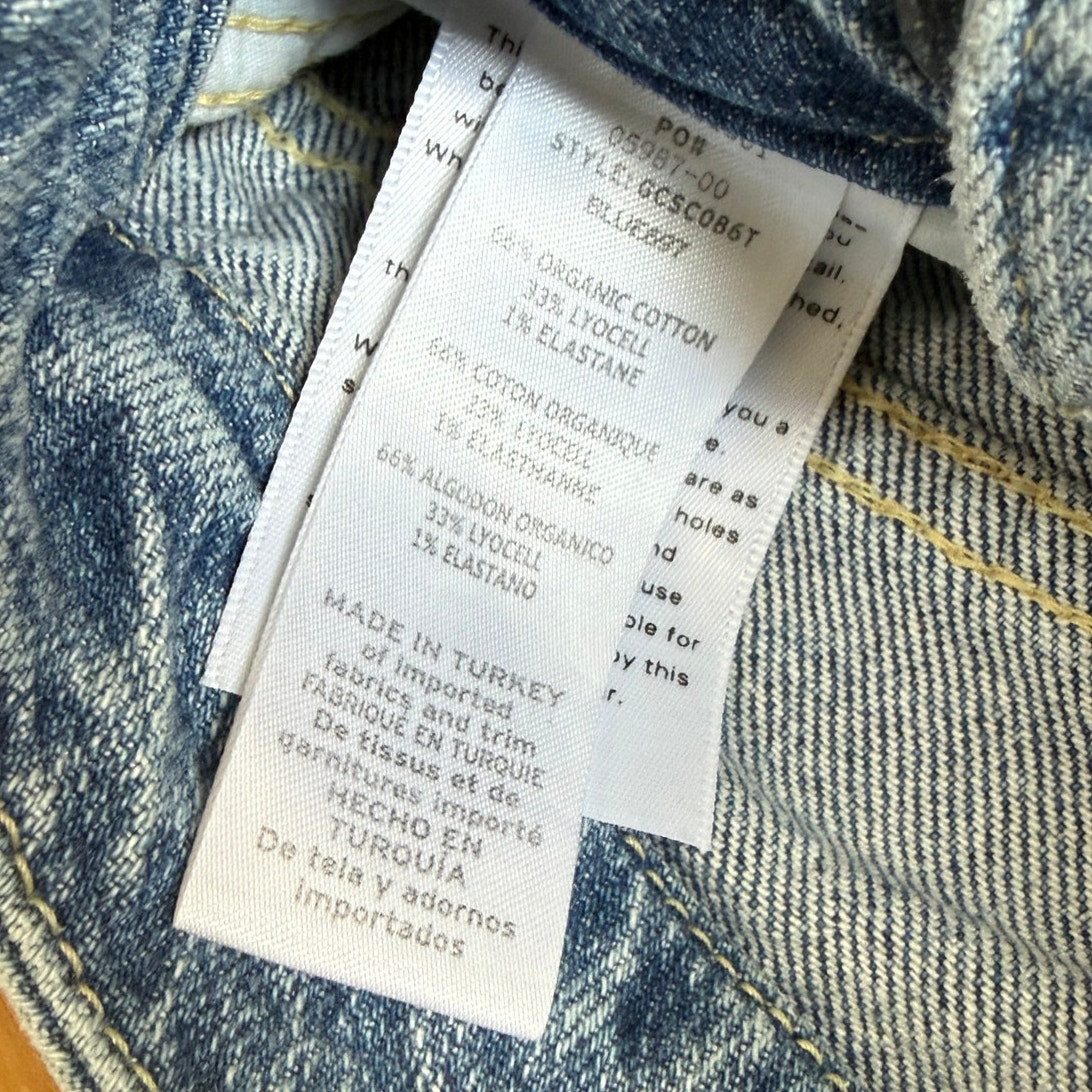 Good American Good Curve Straight Jeans Size 0/25 Rise Distressed EUC