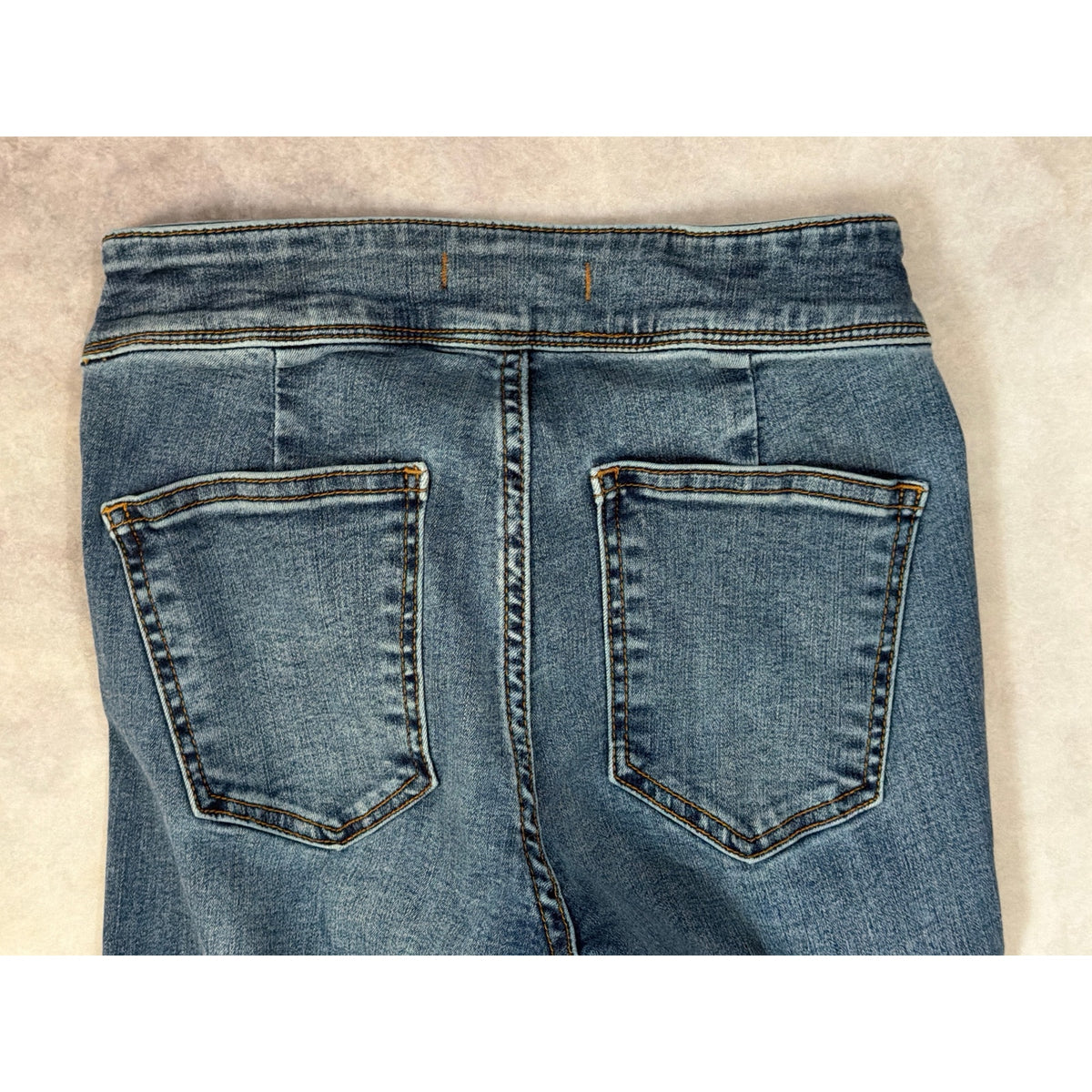 Free People Just Float On Flare Jeans Size 26 Medium Wash Wide Leg Boho Bell Bottom