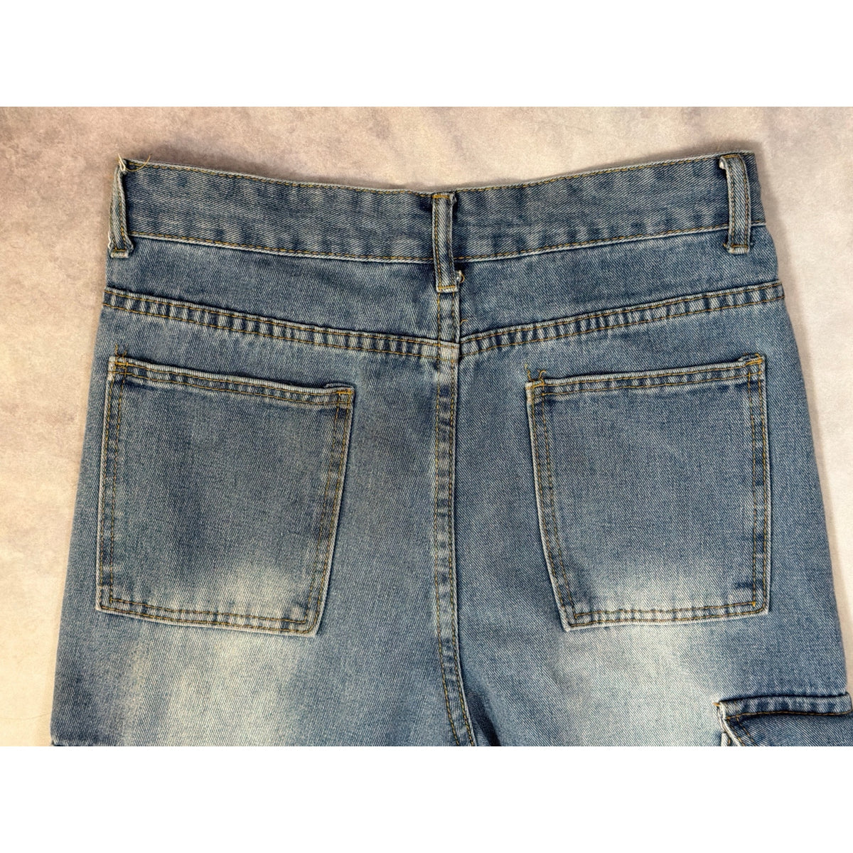 Sanrio Hello Kitty Embroidered High Rise Cargo Jeans Womens Small Wide Leg Y2K