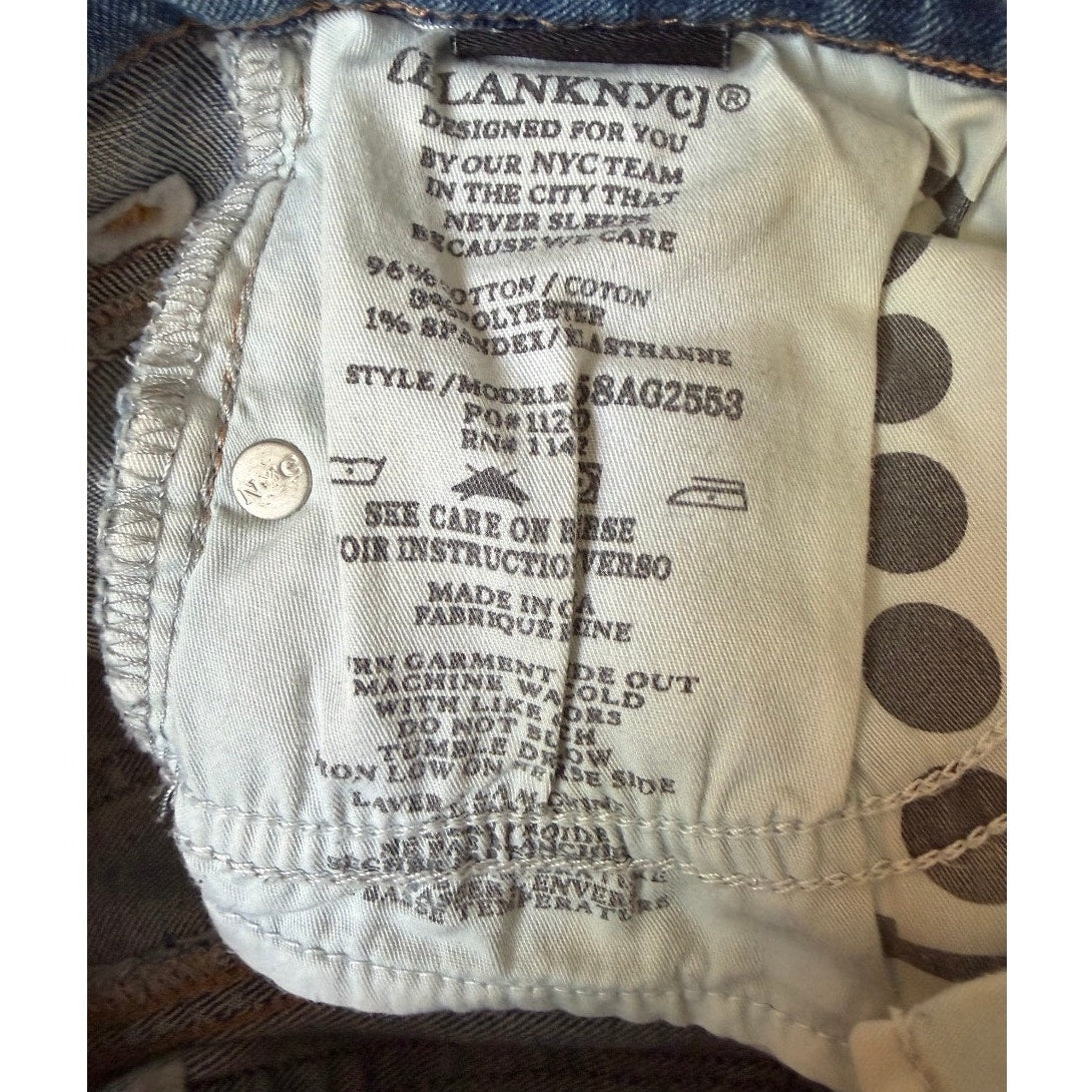 Blank NYC The Madison Crop Jeans 25 Light Wash White Star Print Denim EUC