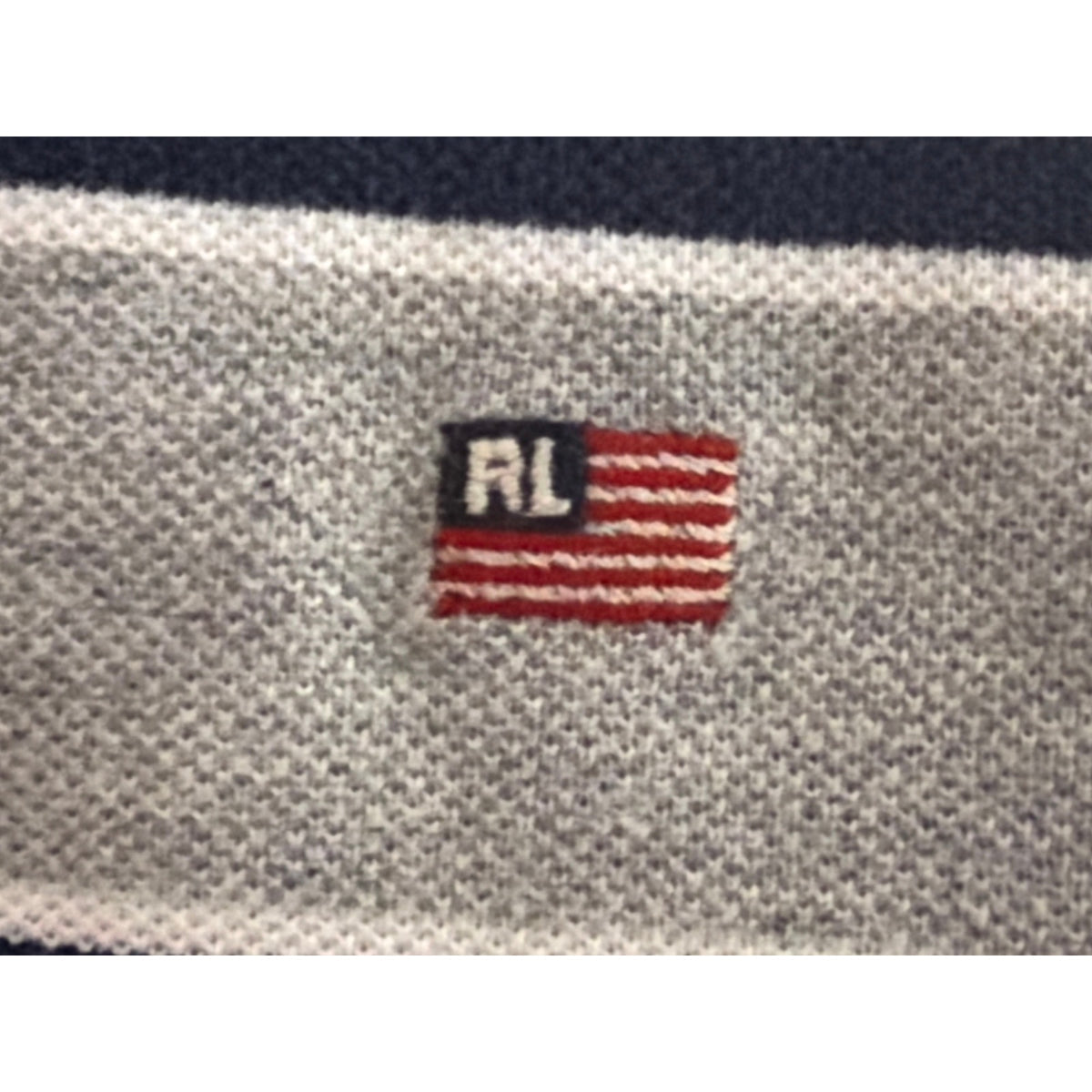 Vintage Polo Ralph Lauren Polo Shirt Men's XL Gray Blue Stripe Y2K