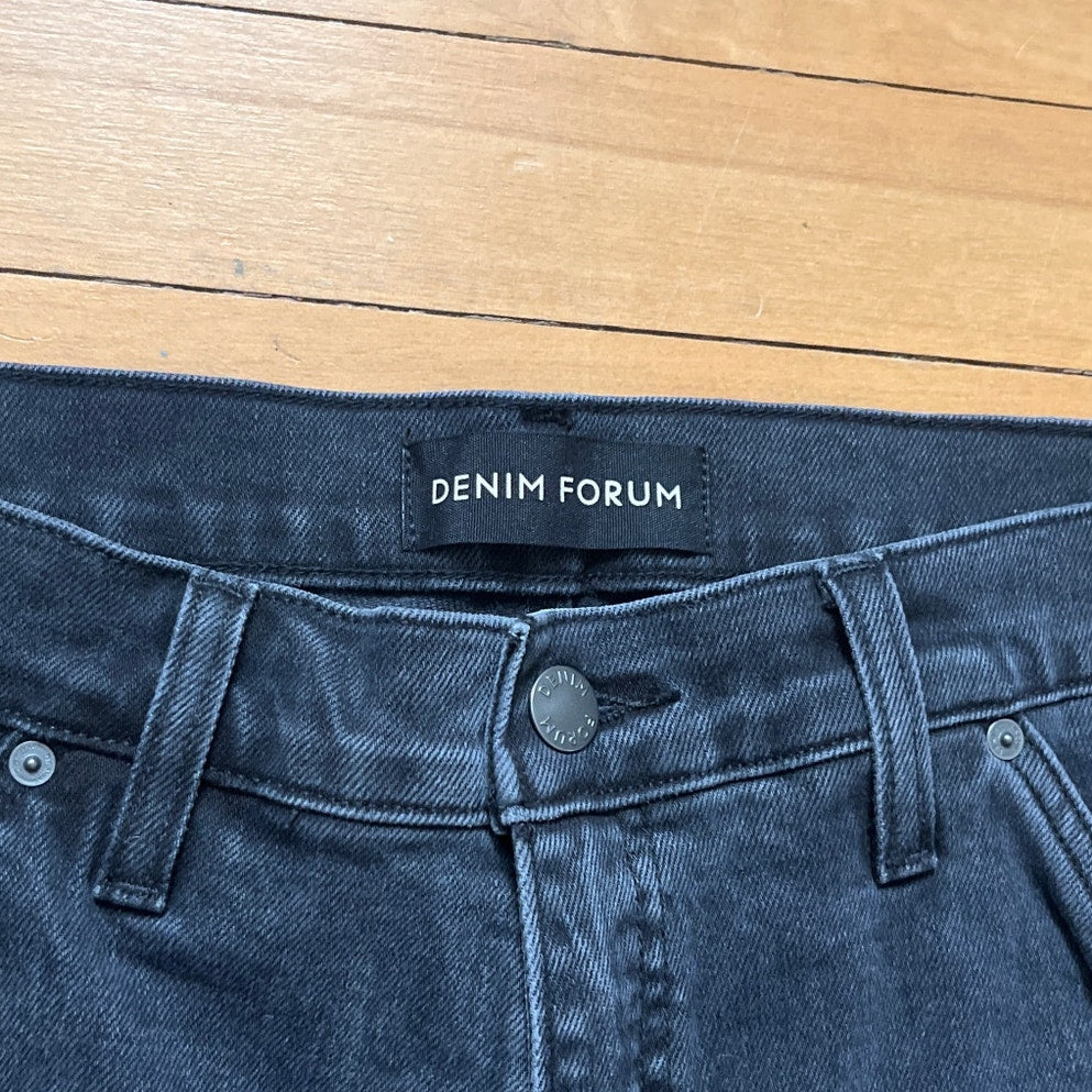 Denim Forum The Arlo High Rise Straight Trouser Jeans 32 Black EUC