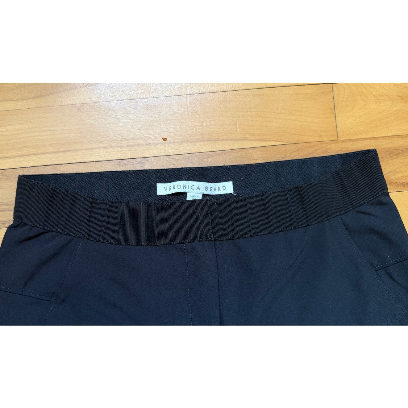Veronica Beard Size 6 Navy Blue Scuba Stretch Slim Leg Pant Back Seam Zipper EUC
