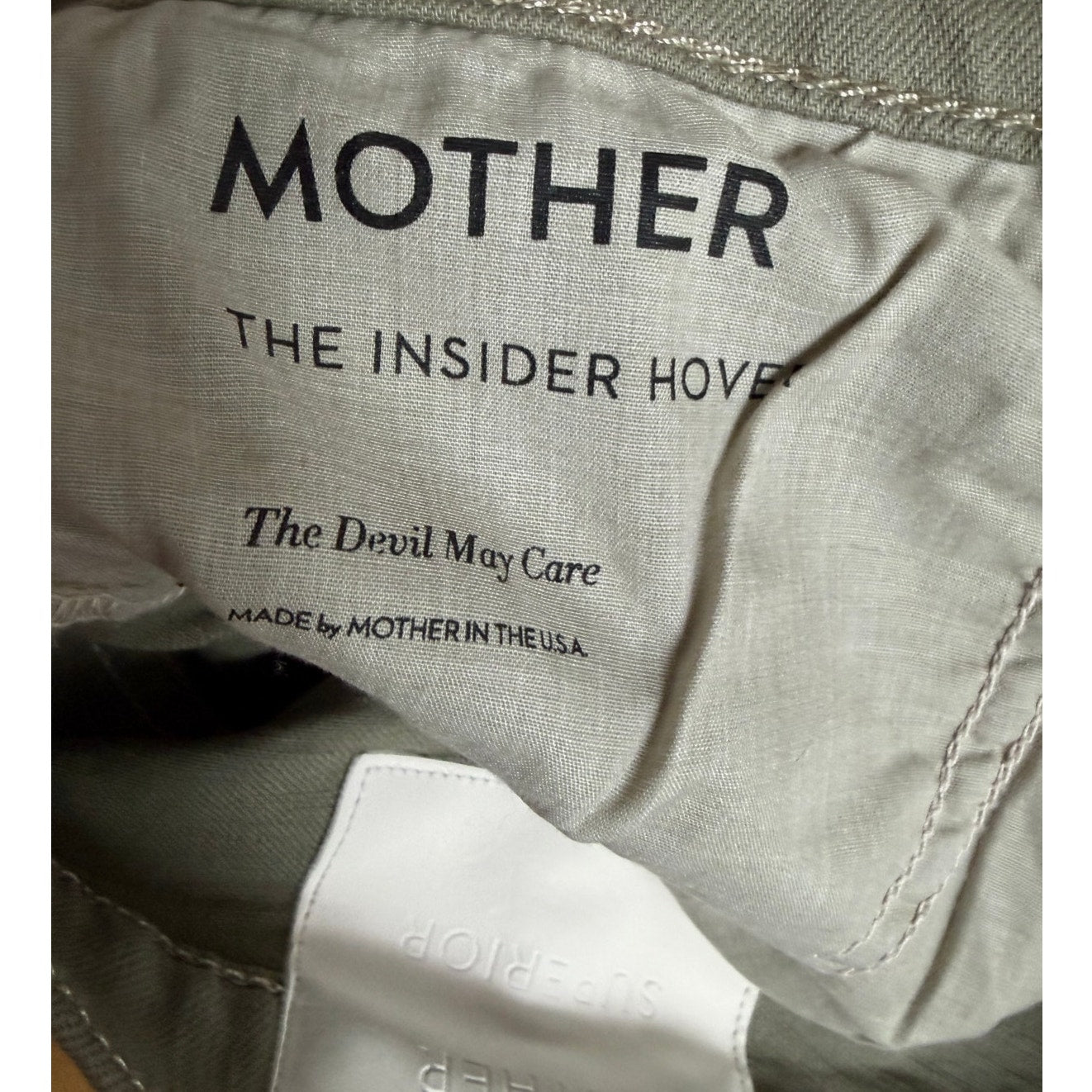 MOTHER Superior "The Insider Hover" Olive Jeans - Size 28 - EUC