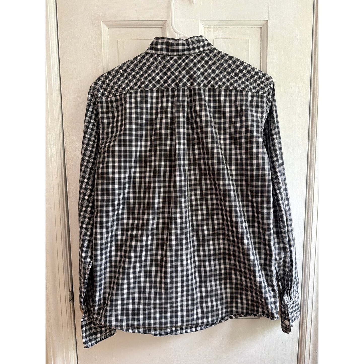 Everlane Size XS Black and White Plaid Long Sleeve Button down