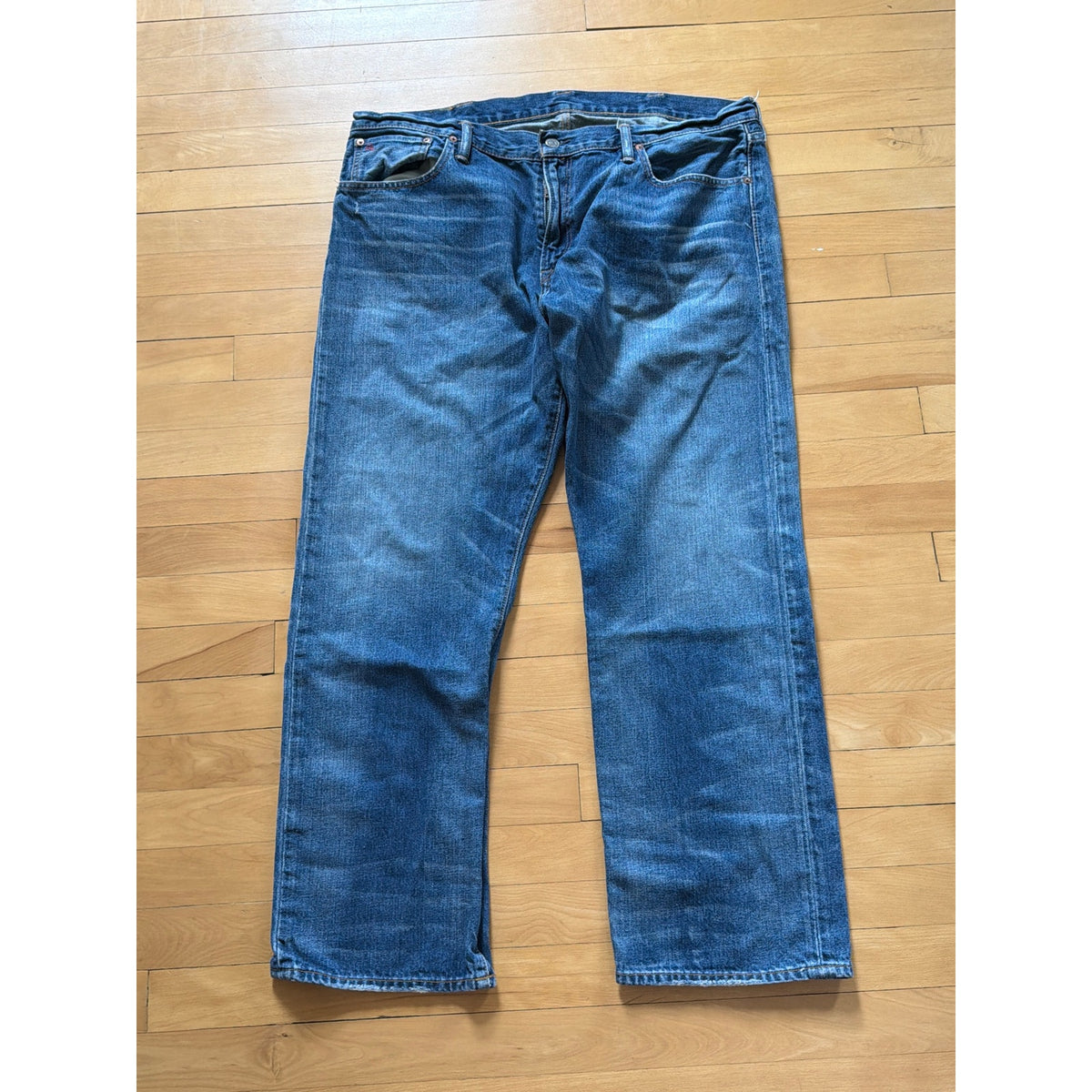 Vintage Polo Ralph Lauren Size 38 x 30  Blue Wide Leg Mens Jeans