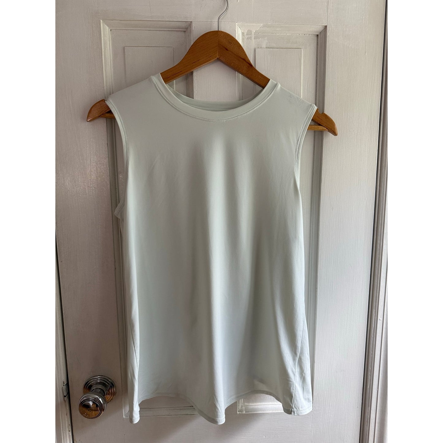 Athleta White Ribbed Seamless Tank Top Scoop Neck XS