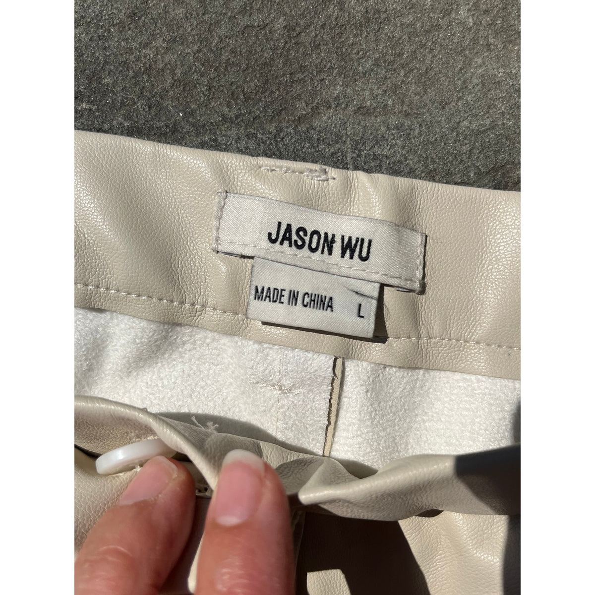 Jason Wu High-Rise Faux Leather Split Hem Pants 🤍 Size Large