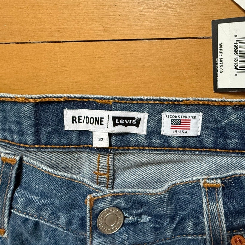 RE/DONE Levi's Low Slung Straight Jeans - Indigo Wash - Size 32 - NWT