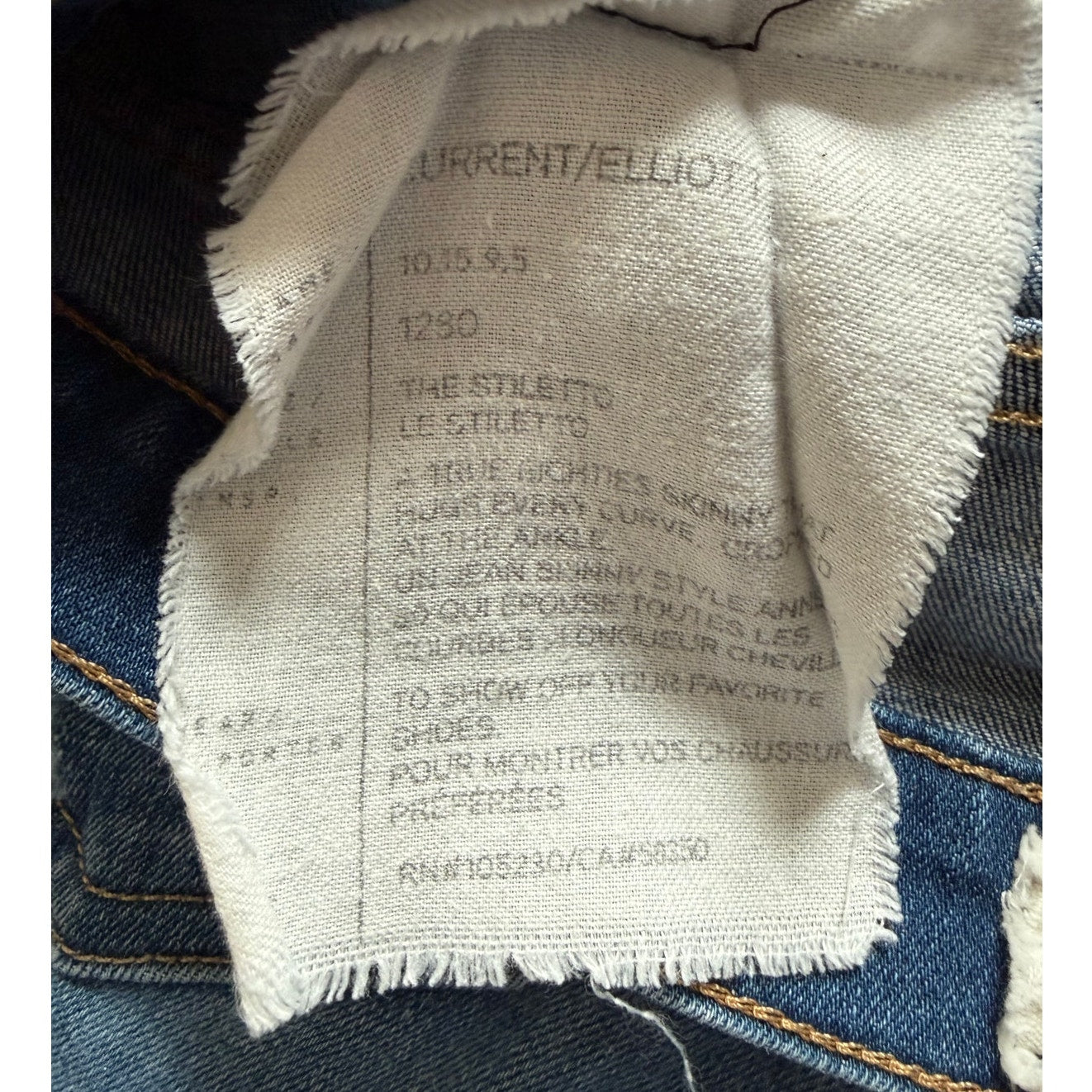 NWT Current/Elliott The Stiletto Skinny Jeans - Distressed Blue - Women’s Size 25