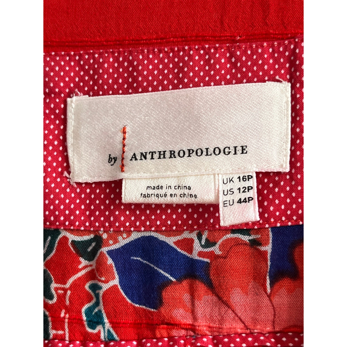 Anthropologie Boswell Textured Faux Wrap Floral Tunic Midi Dress Red 12P EUC