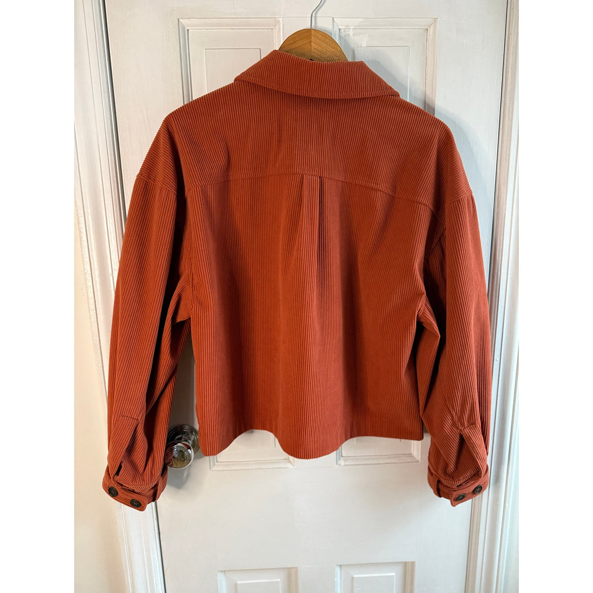 Avec Les Filles Relaxed Corduroy Shacket - Rust Orange - Women's Size Medium
