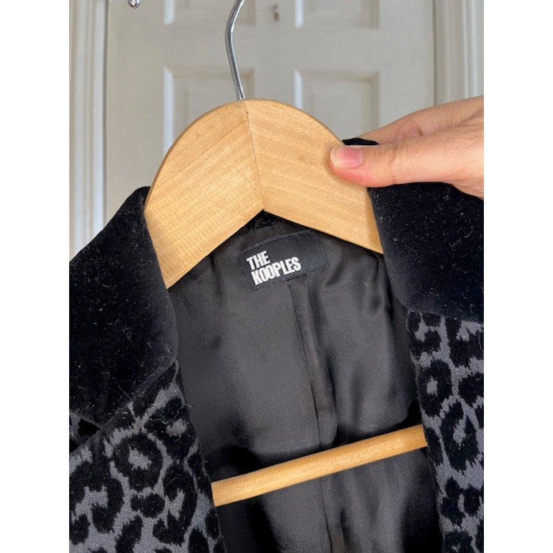 The kooples black leopard velvet blazer Size EU 34, US 4