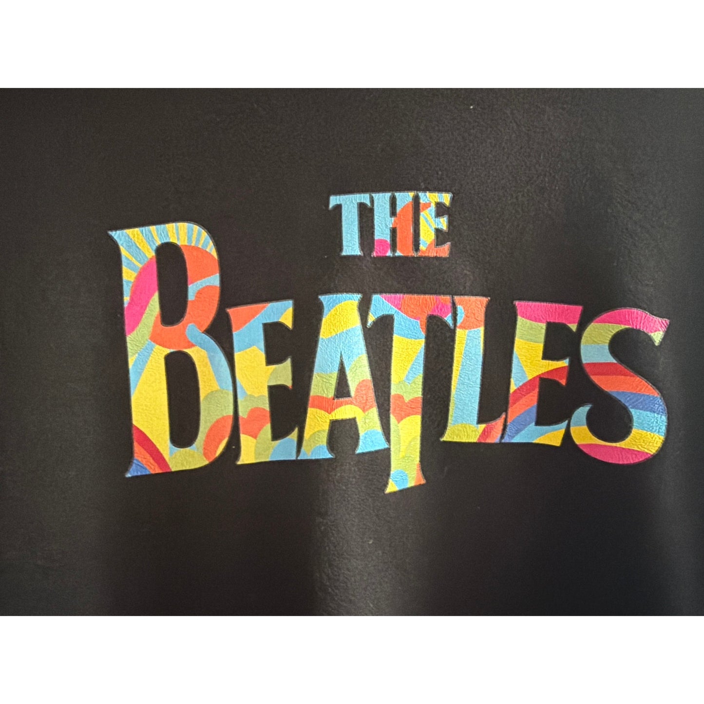 The Beatles Multicolor Logo Black Hoodie Sweatshirt Men's Size M EUC
