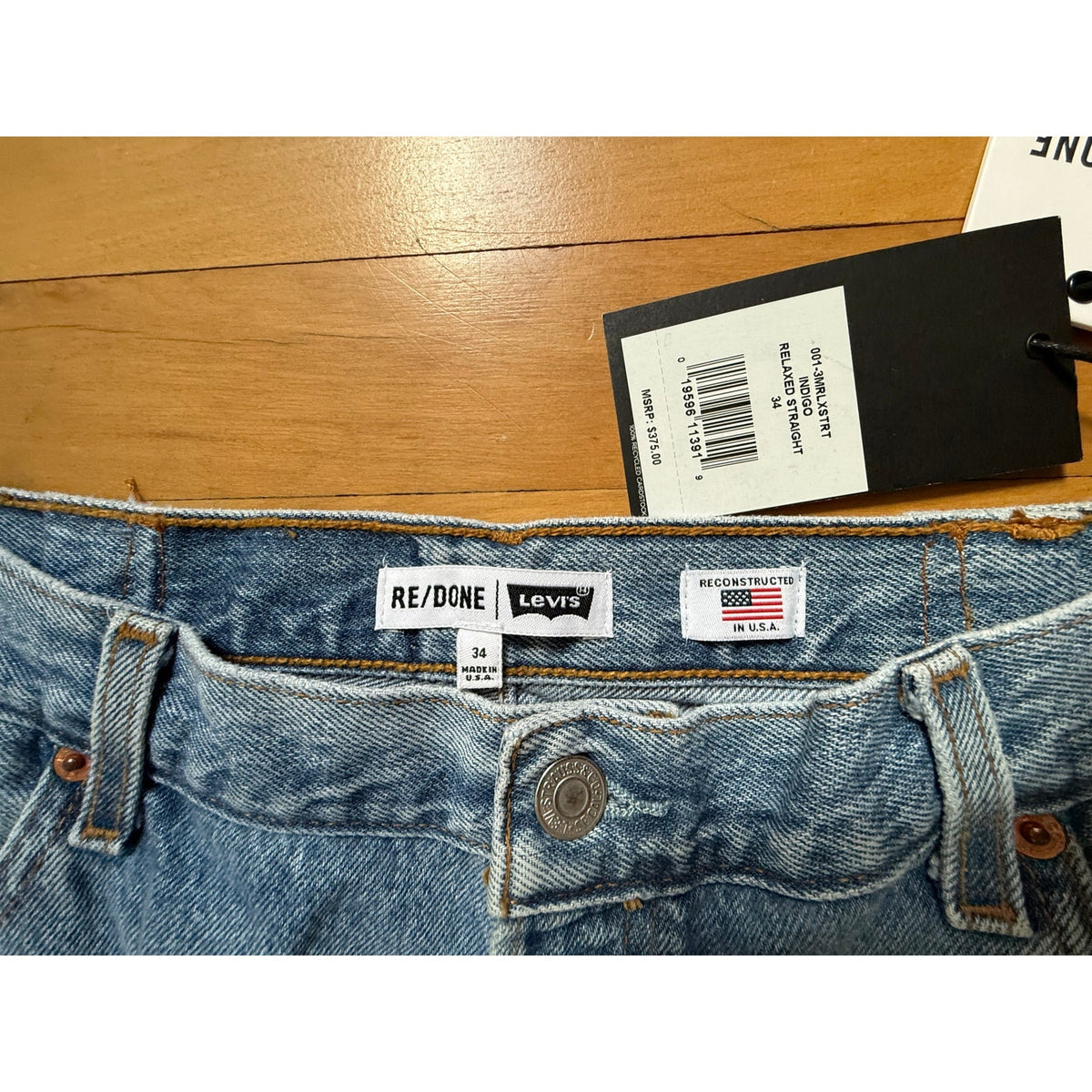 RE/DONE x Levi's Relaxed Straight Jeans - Vintage Indigo - Size 34 - NWT