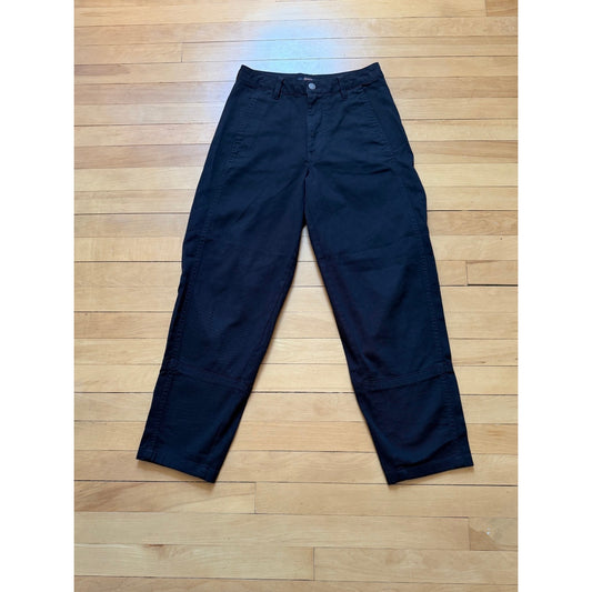 Quince Stretch Cotton Twill Barrel Pants Black Size 0 EUC