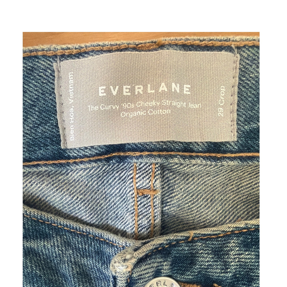 Everlane The Curvy 90s Cheeky Straight Jean Vintage Mid-Blue 29 NWT