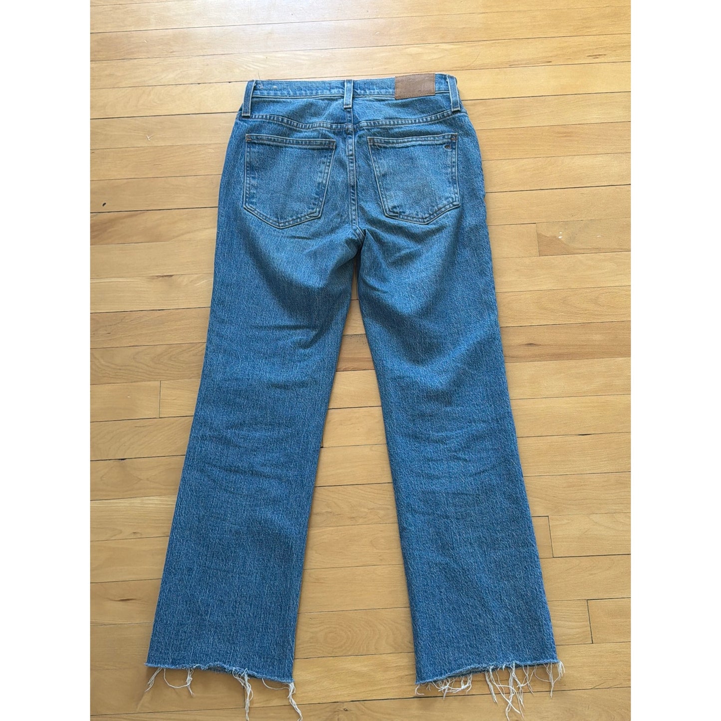 Madewell Size 25 Cali Denim Bootcut Distressed Hem High Rise Jean