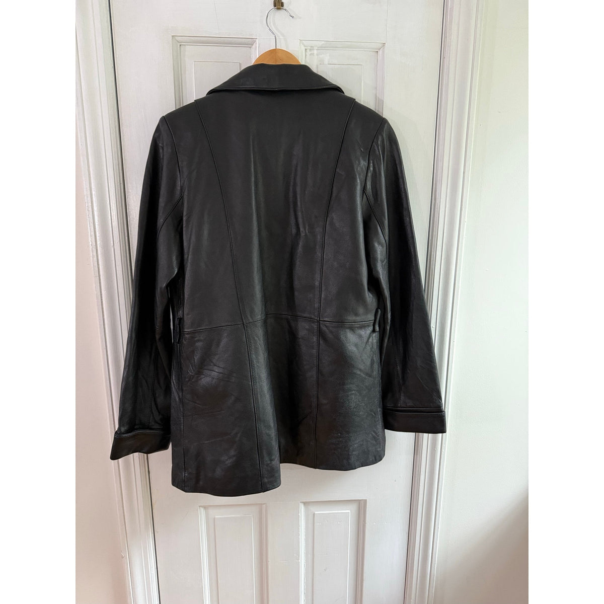 Vintage Wilsons Leather Thinsulate Coat Jacket Small Black Quilted Liner Trench