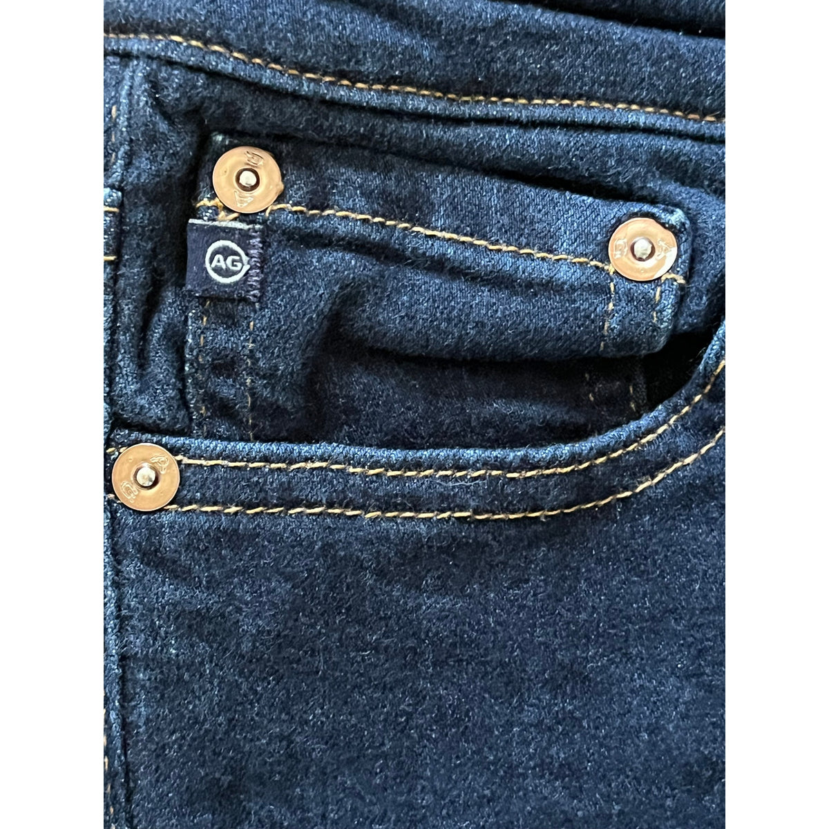 AG The Prima Mid-Rise Cigarette Jeans 28R Soft Stretch Raw Hem Dark Wash EUC