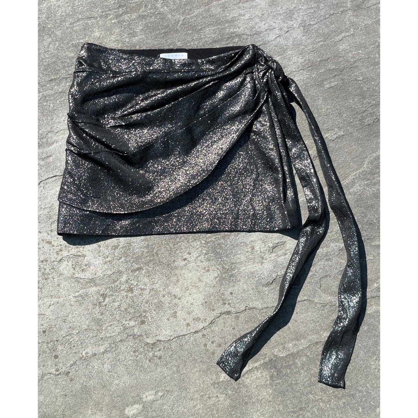 Sandro Charlette Metallic Bow Mini Skirt Medium NWT ✨ Coquette French Girl
