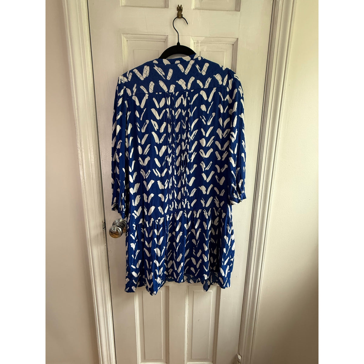 Maeve Anthropologie Caravane Drop Waist Dress | Blue & White | Size M | EUC