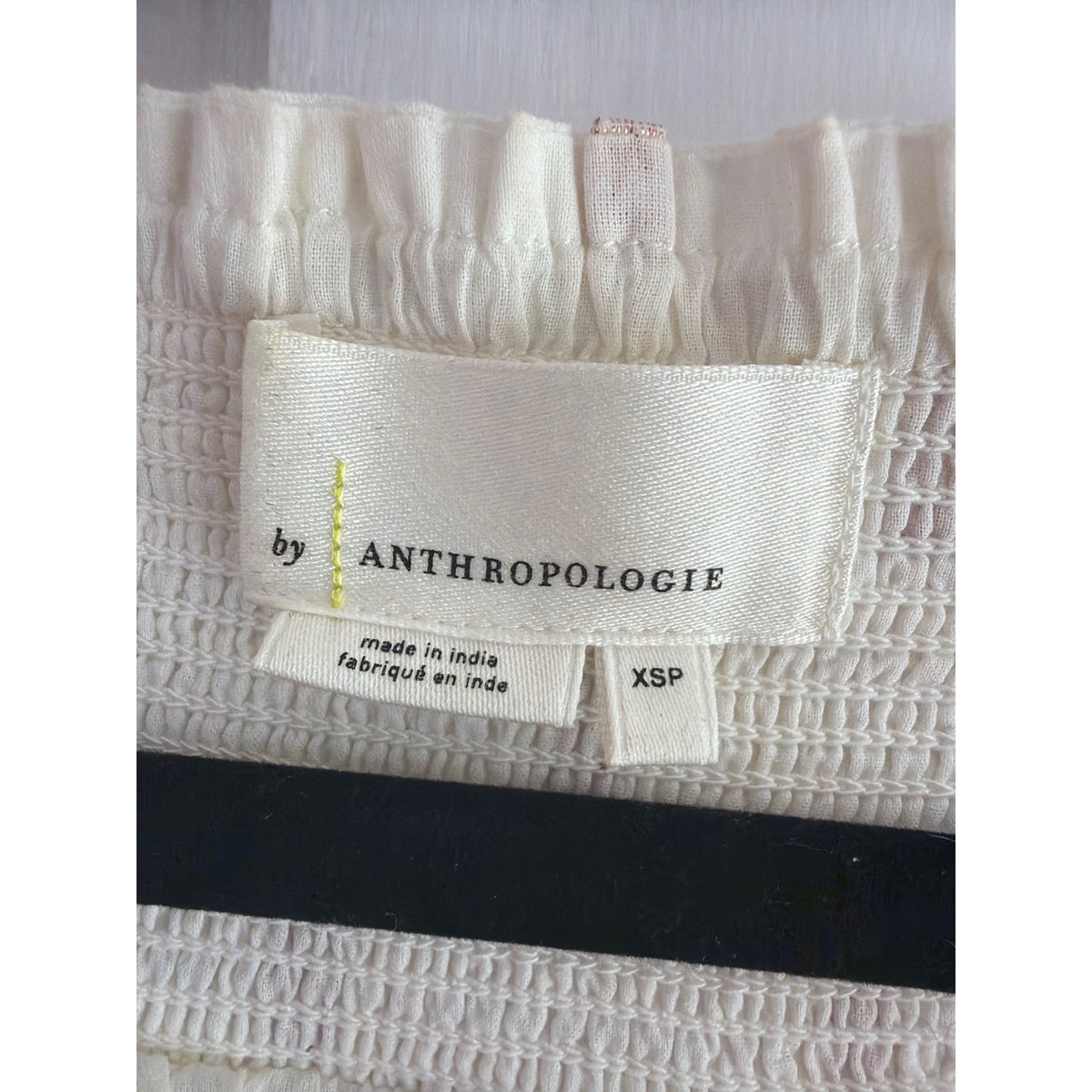 by Anthropologie Metallic Fil Coupé Smocked Boho Blouse, X-Small Petite 