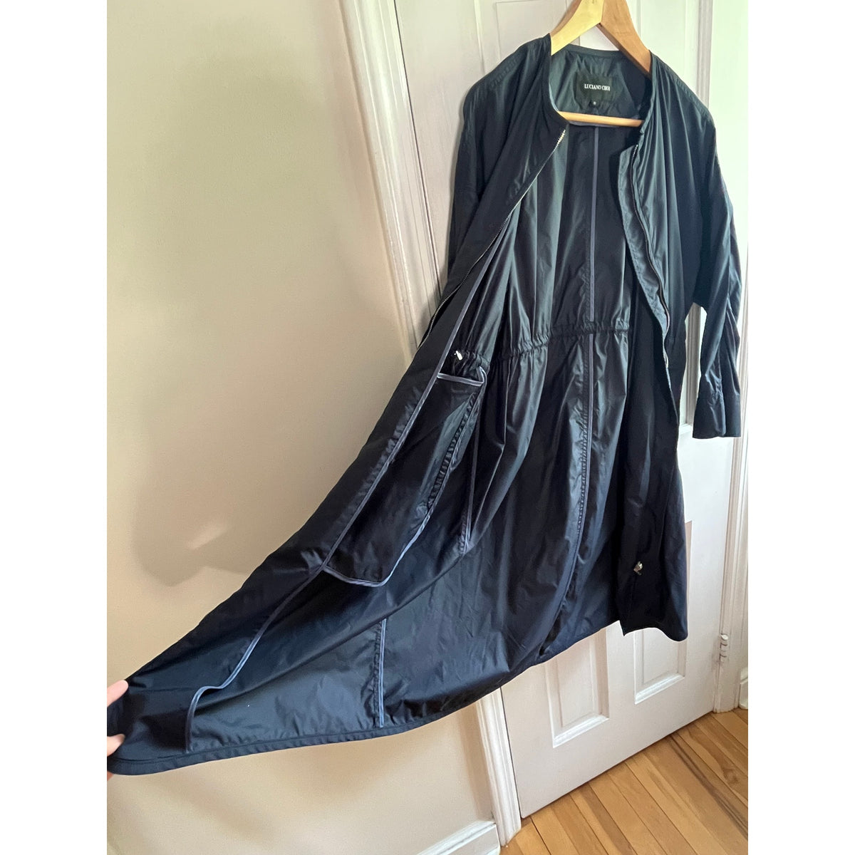 Luciano Choi Luxury Tech Parka / Lightweight Trench - US L - 💎 Rhinestone Zip
