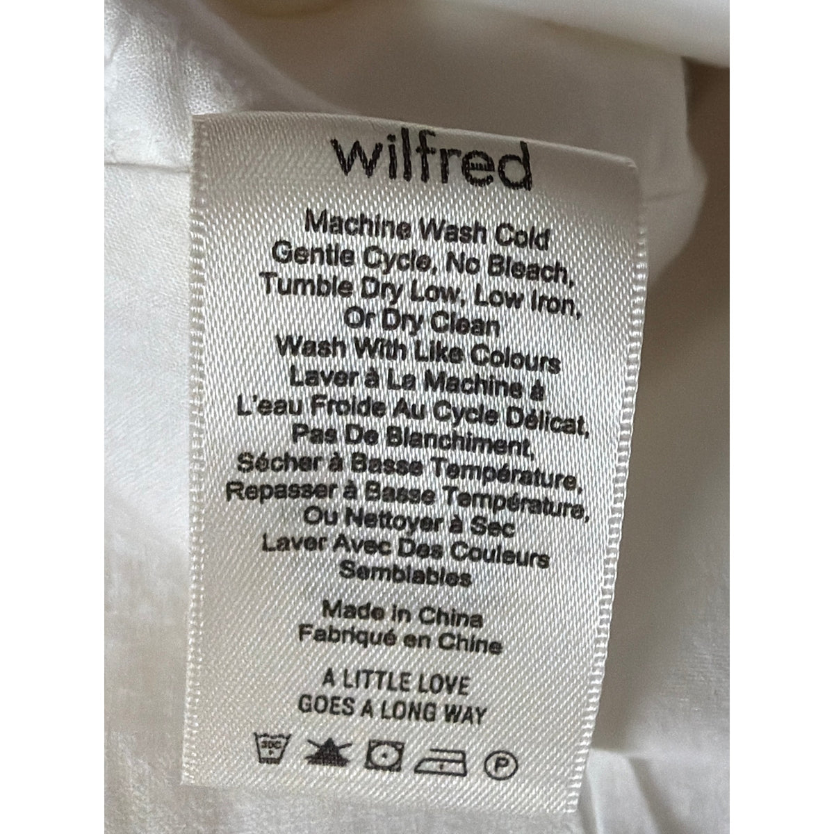 Wilfred Size 4 White Button-Front Mini Skirt EUC
