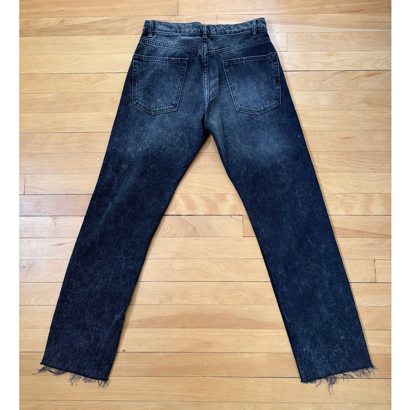 We The Free Size 26 Mid Rise Straight Leg Distressed Black Faded Jeans
