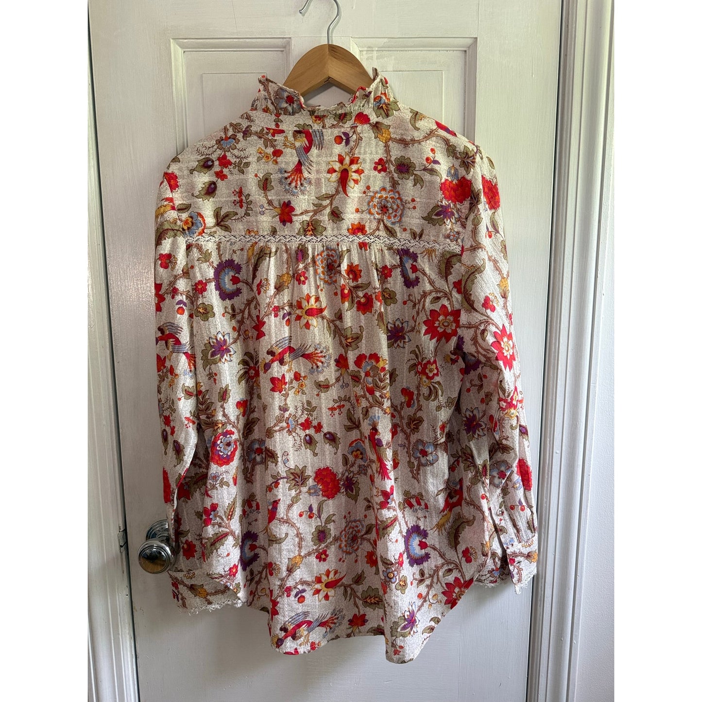 Sundance Floral Blouse Petite Large Tunic Peasant Top Boho