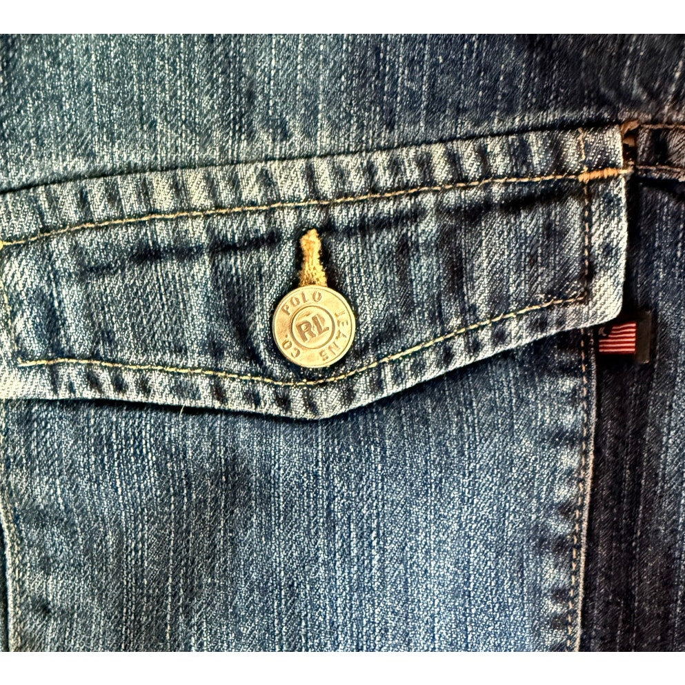 Vintage Polo Jeans Co Ralph Lauren Denim Mini Skirt Utility Pocket Size 12 EUC