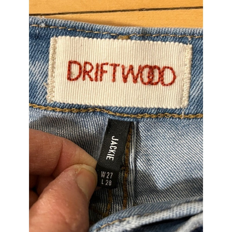 Driftwood distressed Jackie jeans, chewed raw hem - Waist 27