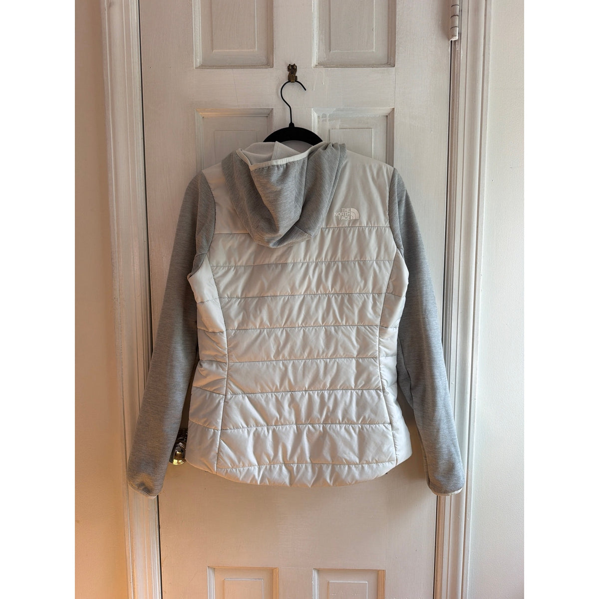 The North Face Women's Gray Quilted Hybrid Fleece Full-Zip Jacket, Size Small 