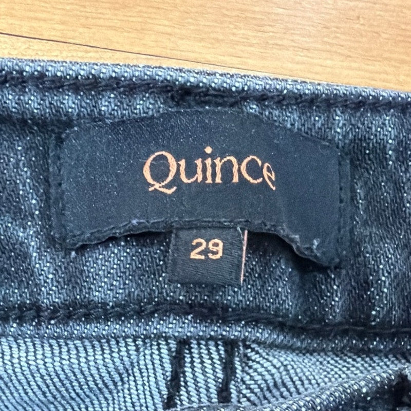 Quince Size 29 Black High Rise Wide Leg Jeans