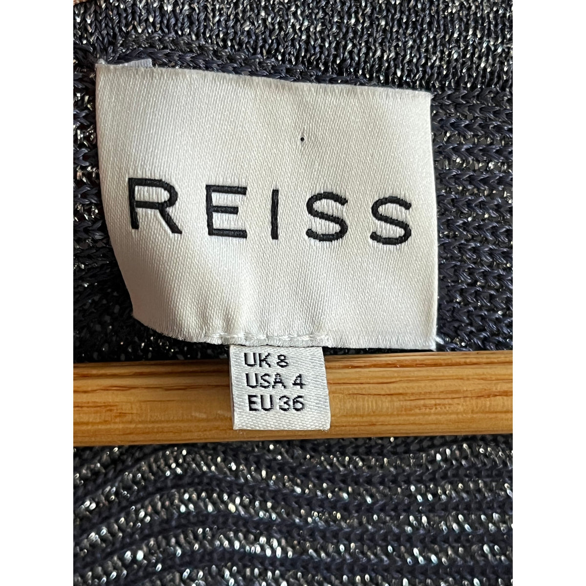Reiss Metallic Shimmer Knit Bodycon Batwing Dress US 4 | Elegant Party & Evening Dress